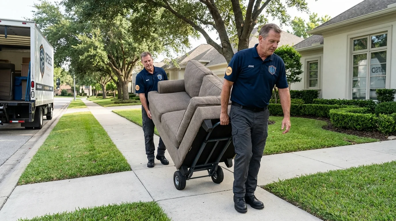 Local residential moving crew loading furniture in Jacksboro, TN